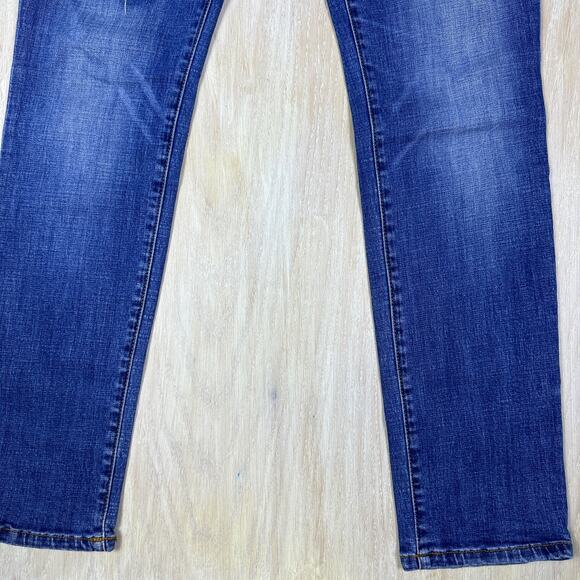 Cabi Slim Boyfriend Patchwork Medium Wash Mid Rise Denim Jeans 4 Style #3462 - Picture 5 of 16